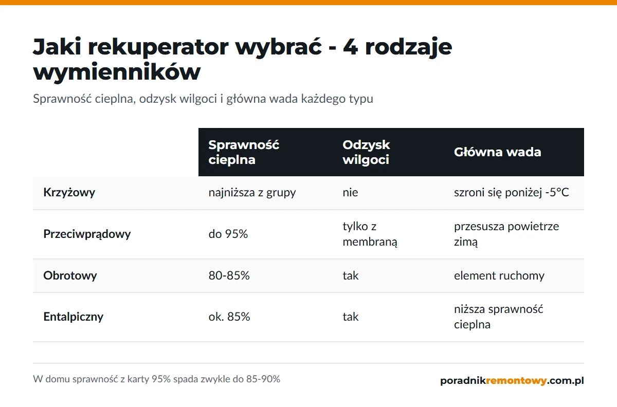 Porównanie wymienników: jaki rekuperator wybrać - krzyżowy, przeciwprądowy, obrotowy i entalpiczny